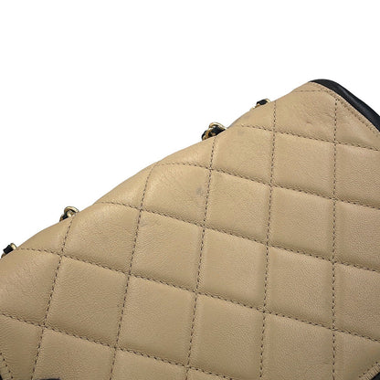 CHANEL Matelasse CC Logo Cruise Line Chain Shoulder Bag Beige/White/YellowA92207 Lambskin Size 22