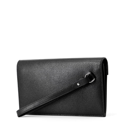 HERMES kelly pocket long Black Chevre Shamqila