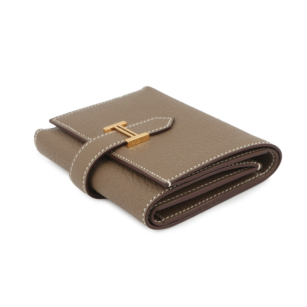 HERMES Bearn combine Etoupe Chevre Myzore Goatskin