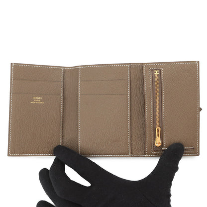 HERMES Bearn combine Etoupe Chevre Myzore Goatskin