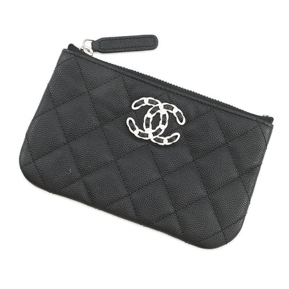 CHANEL Matelasse CHANEL19 Pouch BlackAP3720 Caviar Leather