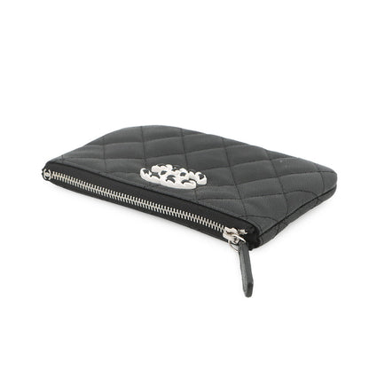 CHANEL Matelasse CHANEL19 Pouch BlackAP3720 Caviar Leather