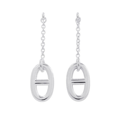 HERMES Chaine d'Ancre Farandole Earrings Size MM Silver SV925