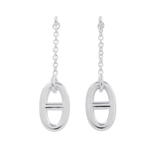 HERMES Chaine d'Ancre Farandole Earrings Size MM Silver SV925
