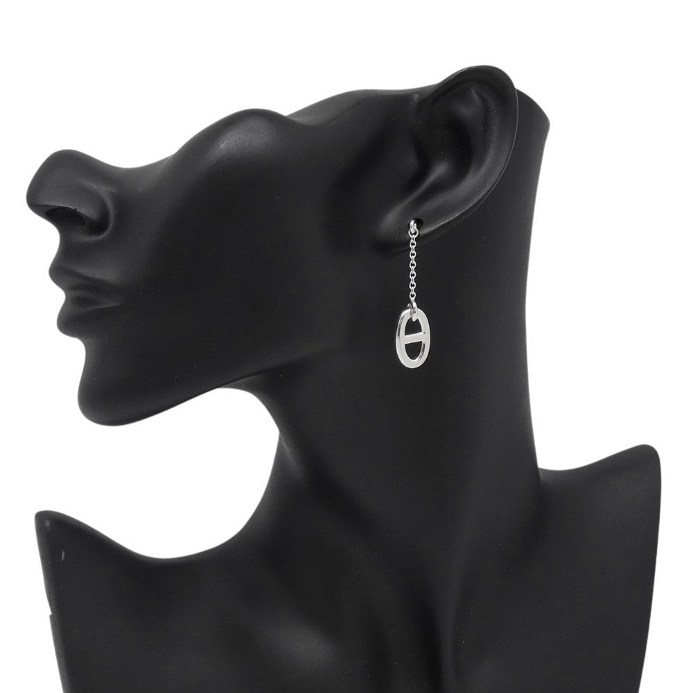 HERMES Chaine d'Ancre Farandole Earrings Size MM Silver SV925