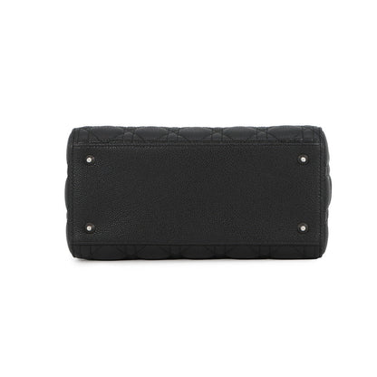 Dior Cannage Lady Dior 2WAY Handbag BlackM0565PWRT_M900 Grained CalfLeather Size Medium