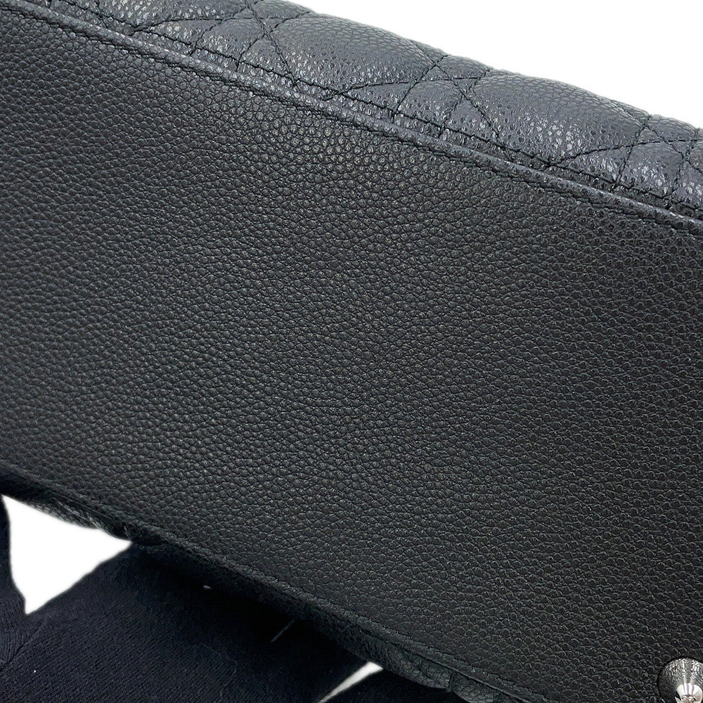 Dior Cannage Lady Dior 2WAY Handbag BlackM0565PWRT_M900 Grained CalfLeather Size Medium