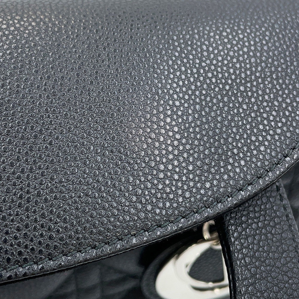 Dior Cannage Lady Dior 2WAY Handbag BlackM0565PWRT_M900 Grained CalfLeather Size Medium