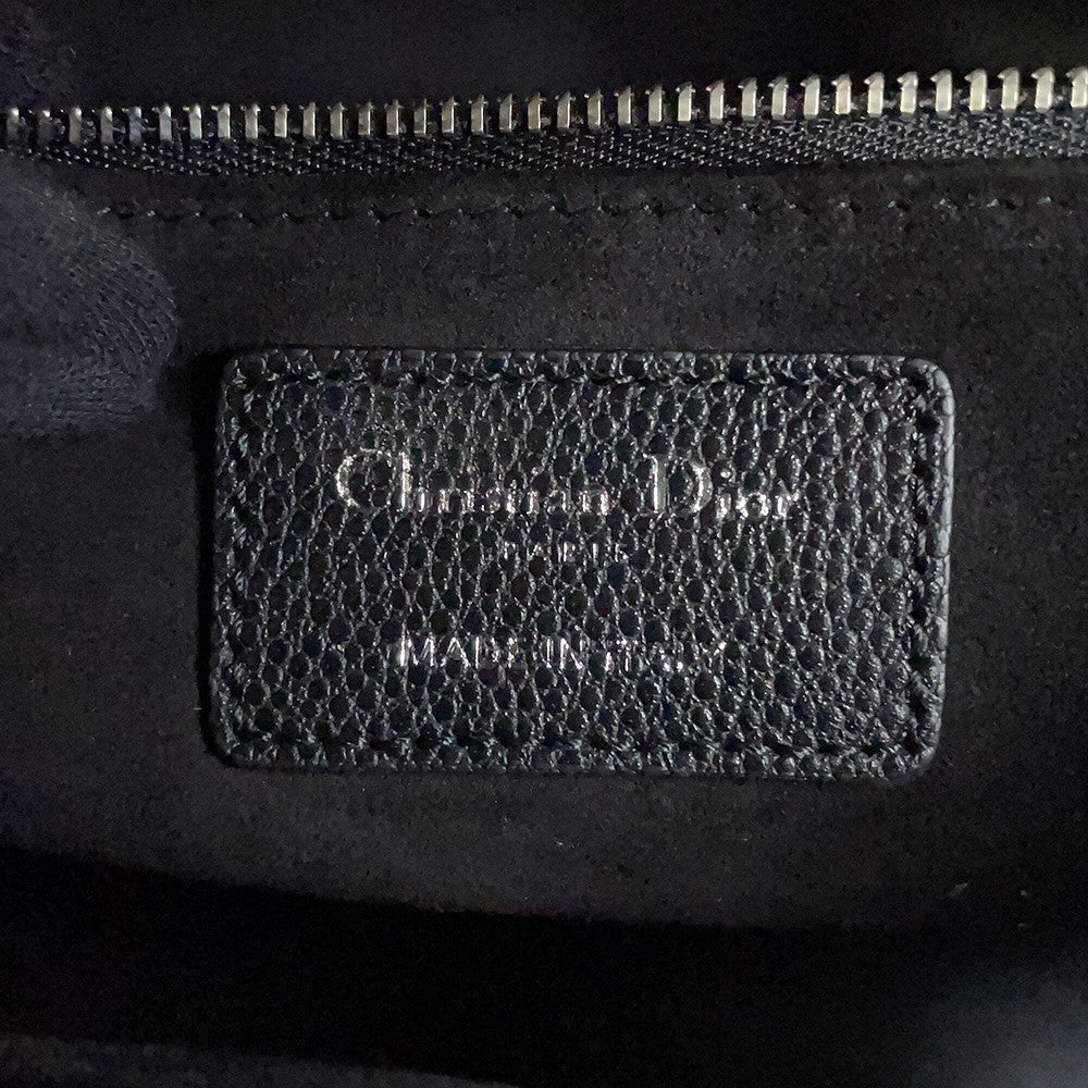 Dior Cannage Lady Dior 2WAY Handbag BlackM0565PWRT_M900 Grained CalfLeather Size Medium