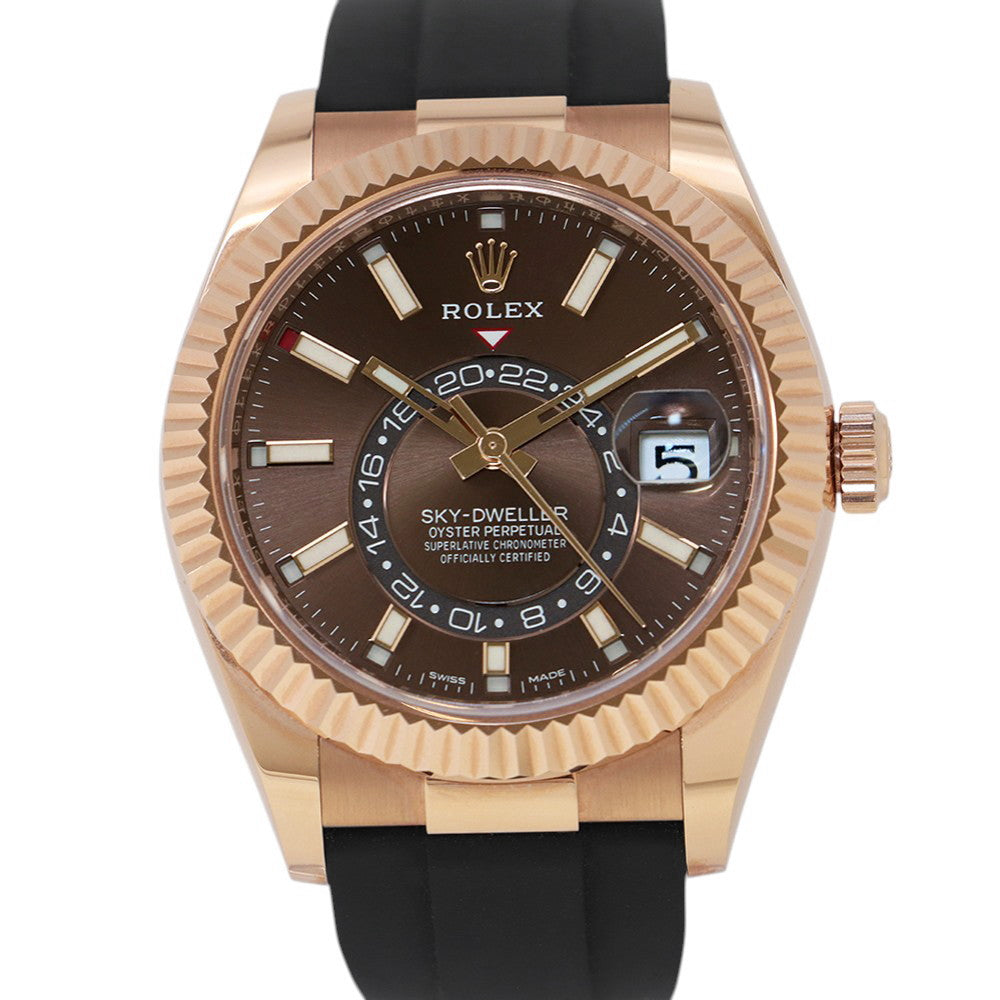 ROLEX Sky-Dweller W42mm 18K Pink Gold Chocolate Dial326235