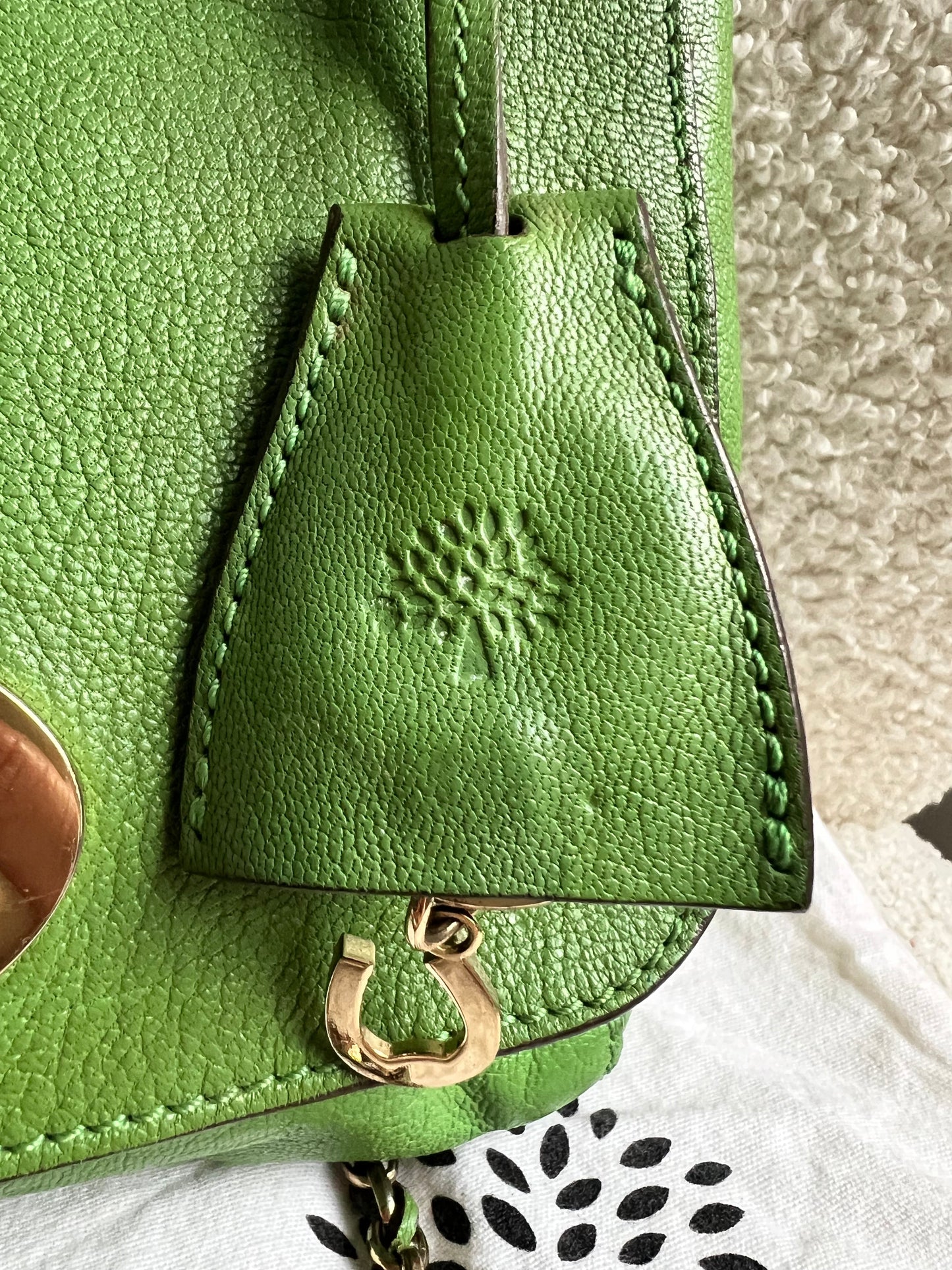 Mulberry Grass Green Regular Lily with Gold Hardware (RRP £895)