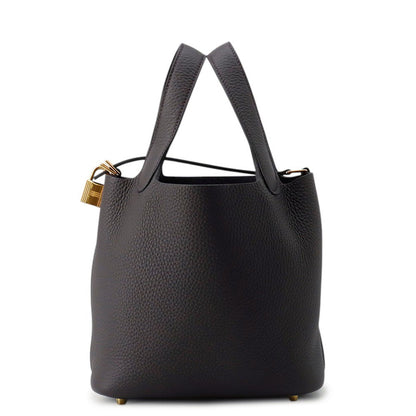 HERMES Picotin Lock Pull Noir Taurillon Clemence Size PM