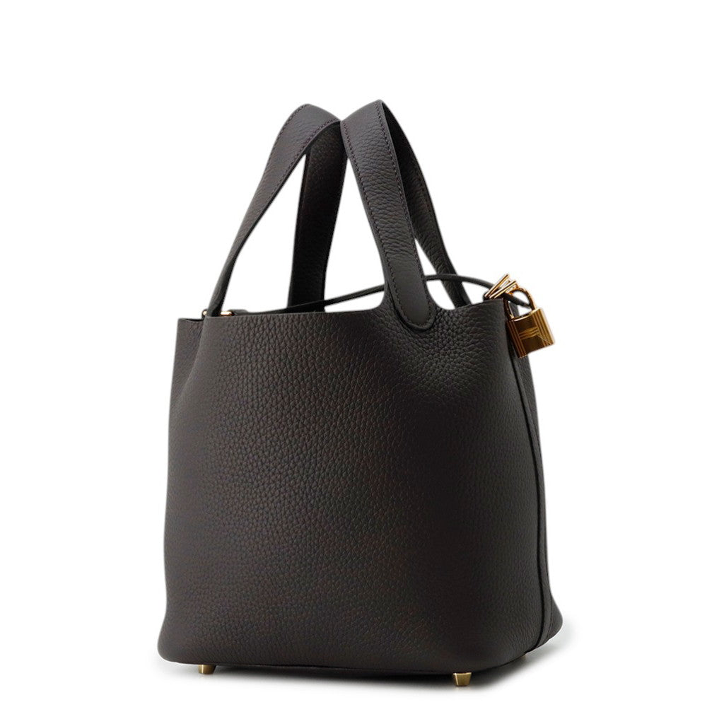 HERMES Picotin Lock Pull Noir Taurillon Clemence Size PM