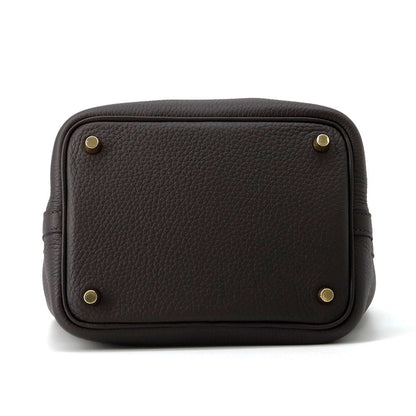 HERMES Picotin Lock Pull Noir Taurillon Clemence Size PM