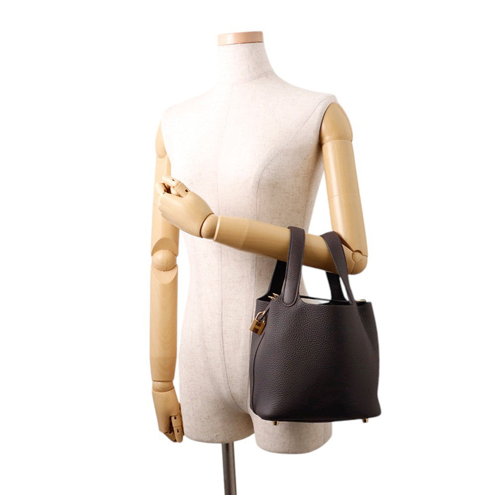 HERMES Picotin Lock Pull Noir Taurillon Clemence Size PM