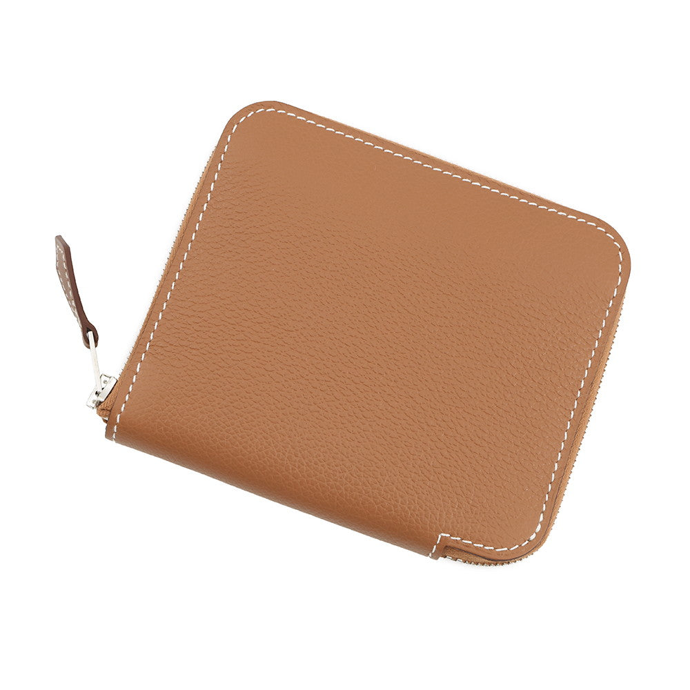 HERMES Azap compact silk in Gold Evercolor