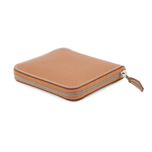 HERMES Azap compact silk in Gold Evercolor
