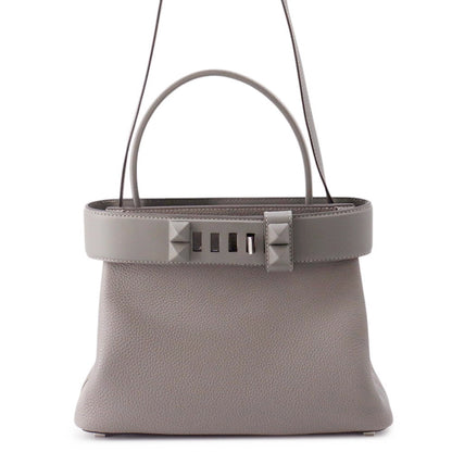 HERMES Medor 2WAY Handbag Gris Meyer Togo Leather Swift Leather Size 26