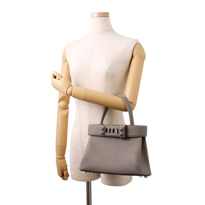 HERMES Medor 2WAY Handbag Gris Meyer Togo Leather Swift Leather Size 26