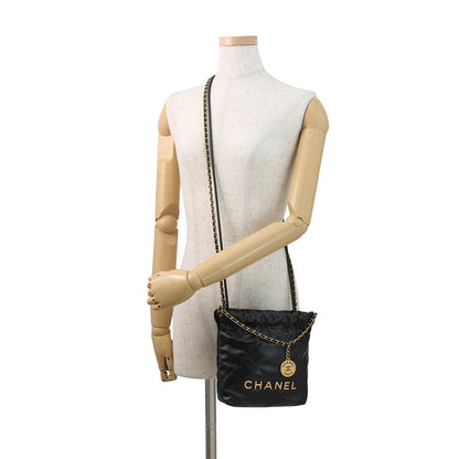 CHANEL CHANEL22 ChainShoulder Bag BlackAS3980-B19059-94305 Shiny Calf Leather Size Mini
