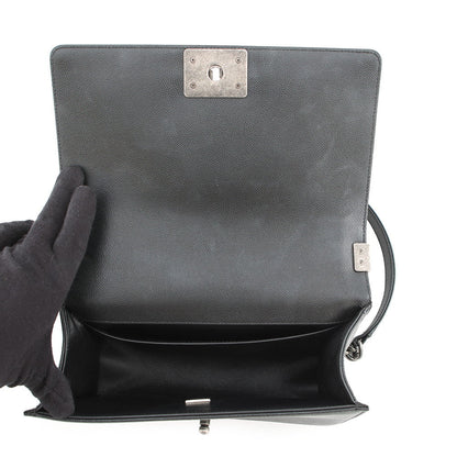 CHANEL Boy Chanel Matelasse ChainShoulder Bag BlackA67086 Caviar Leather Size 25