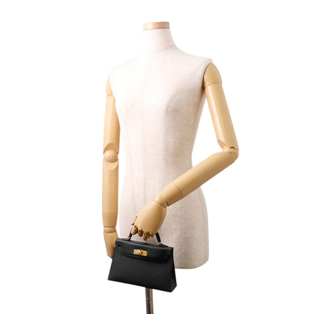 HERMES Mini Kelly 2 Black Epsom
