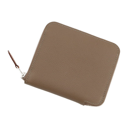 HERMES Azap compact silk in Etoupe Evercolor