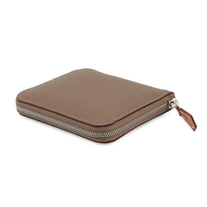 HERMES Azap compact silk in Etoupe Evercolor