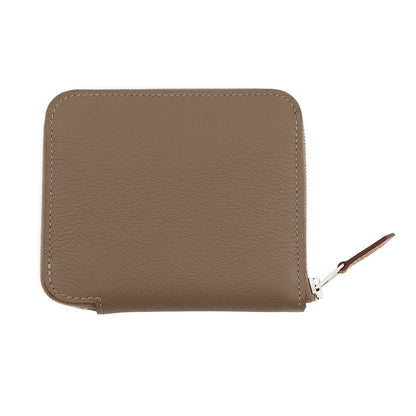 HERMES Azap compact silk in Etoupe Evercolor