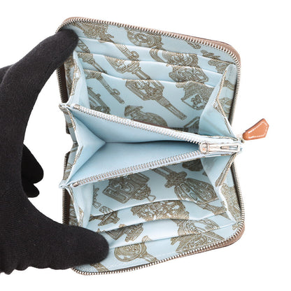 HERMES Azap compact silk in Etoupe Evercolor
