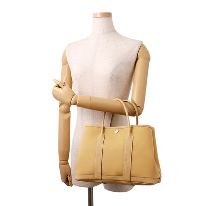 HERMES Garden Party Paille Negonda Leather Toile Officier Size TPM