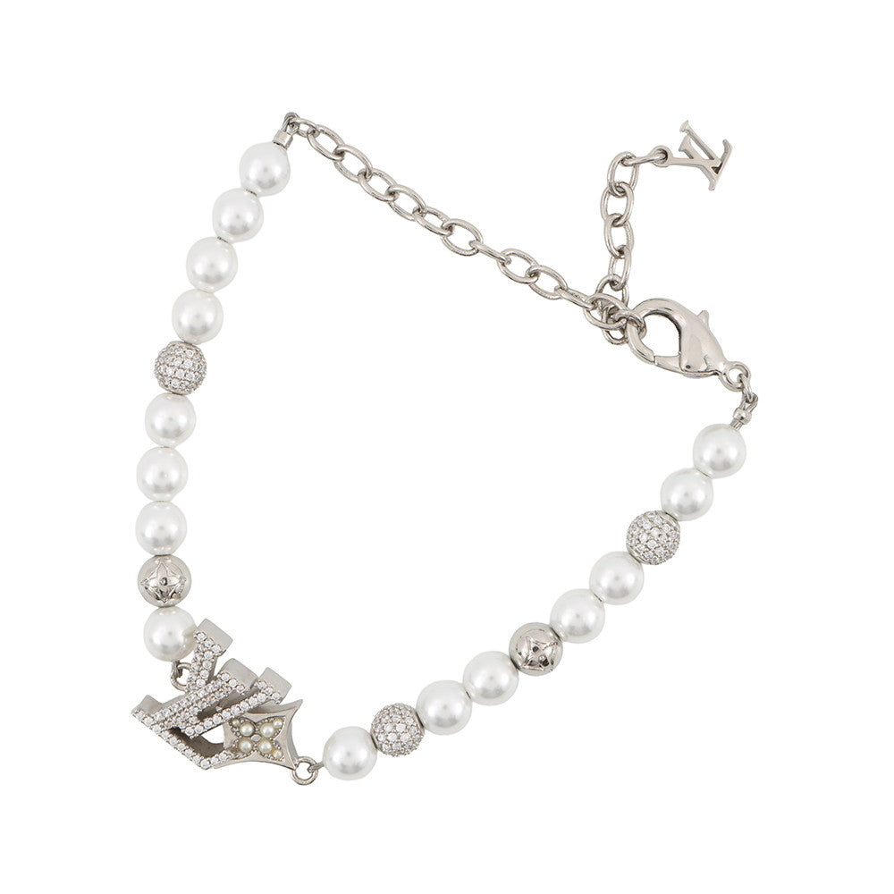 LOUIS VUITTON LV Dandy Bracelet SilverM03057 Metal Rhinestone