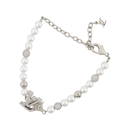 LOUIS VUITTON LV Dandy Bracelet SilverM03057 Metal Rhinestone