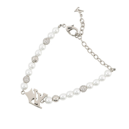 LOUIS VUITTON LV Dandy Bracelet SilverM03057 Metal Rhinestone