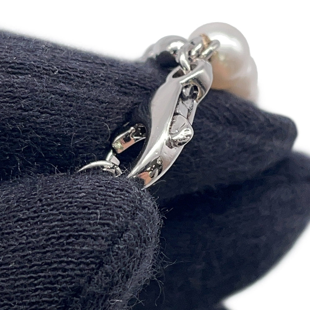 LOUIS VUITTON Fusion Necklace Silver/WhiteM01781 Metal Faux Pearl