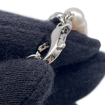 LOUIS VUITTON Fusion Necklace Silver/WhiteM01781 Metal Faux Pearl