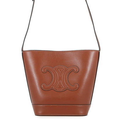CELINE Cuill Triomphe bucket Tan113783DU3.04LU Calf Leather Size Small