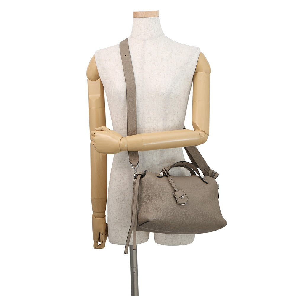 FENDI Selleria Bytheway Greige8BL155 Calf Leather Size Medium