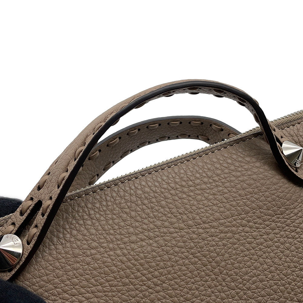 FENDI Selleria Bytheway Greige8BL155 Calf Leather Size Medium