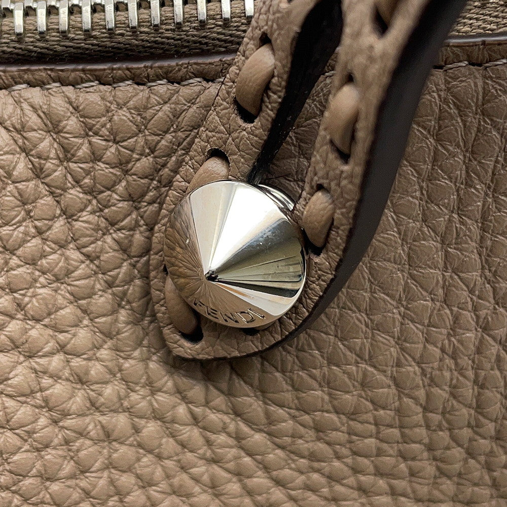 FENDI Selleria Bytheway Greige8BL155 Calf Leather Size Medium
