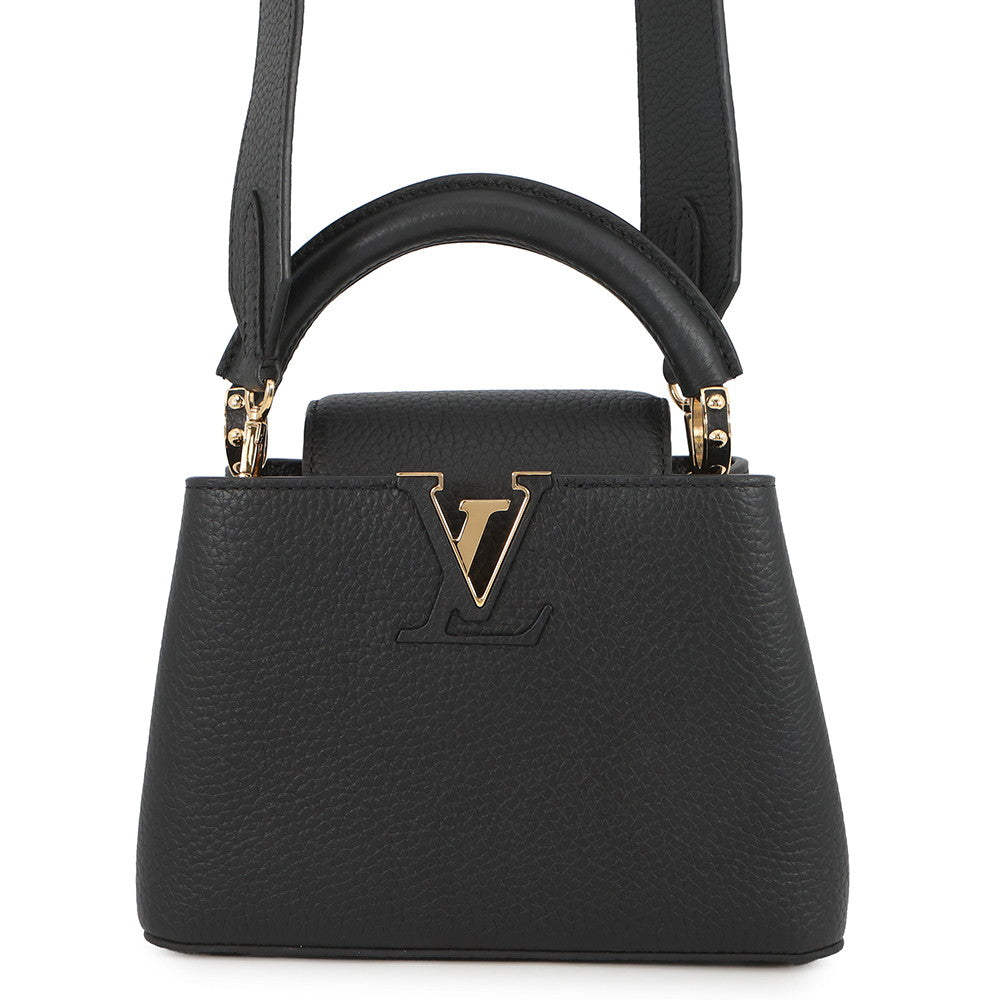 LOUIS VUITTON Capucines NoirM56071 Taurillon Leather Size MINI