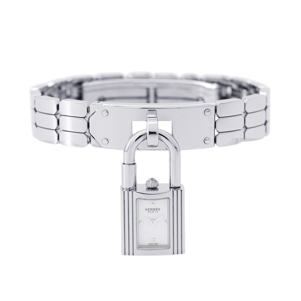 HERMES Kelly watch W16mm Stainless Steel Sparkling White Lacquer DialKE4.110