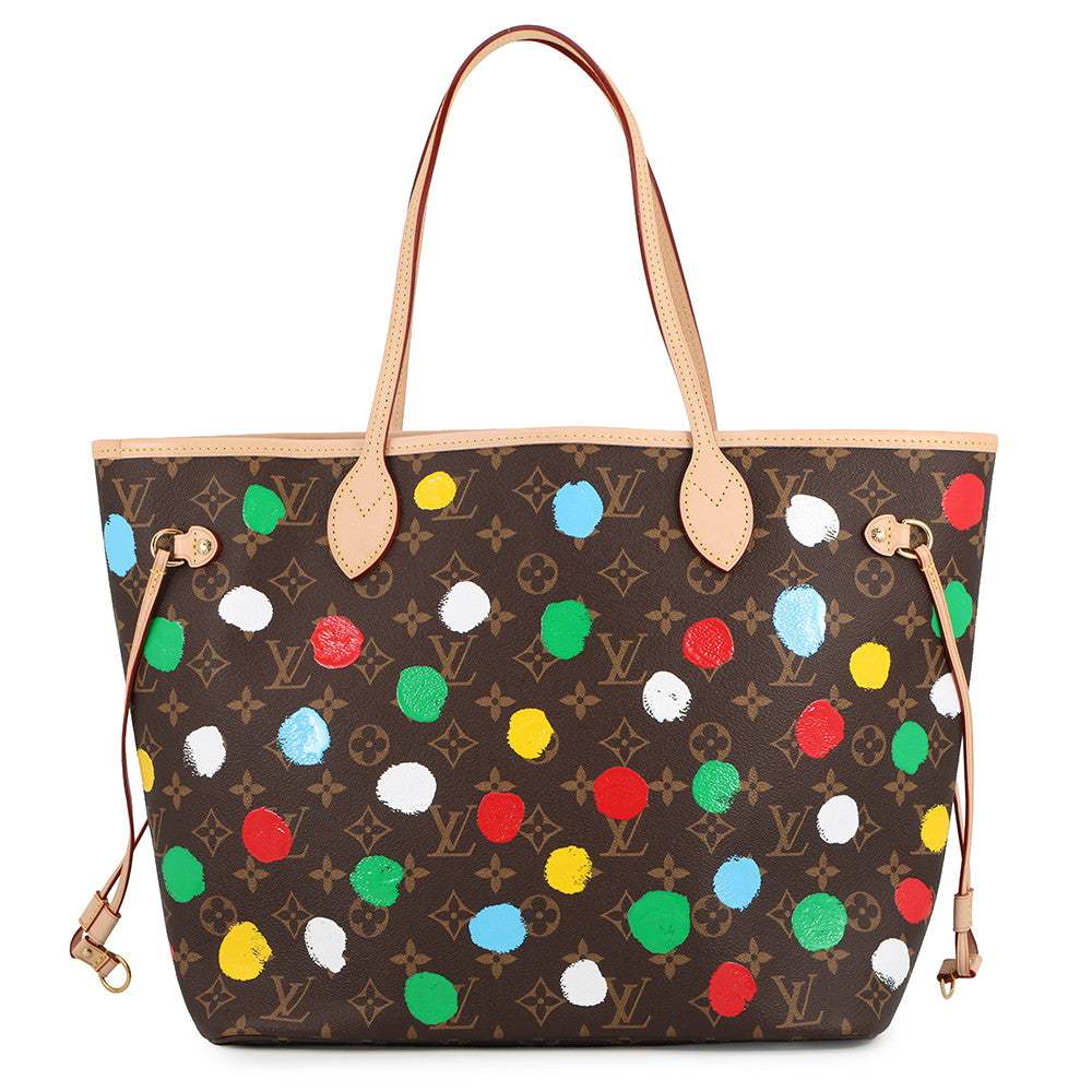 LOUIS VUITTON LV × YK Neverfull Brown/MulticolorM46381 Monogram Painted Dot Size MM