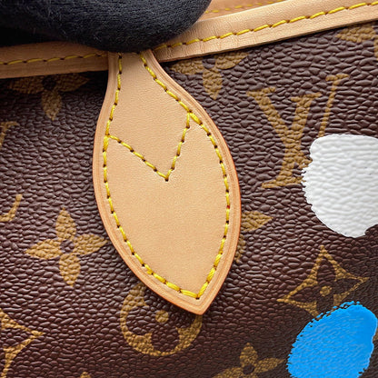 LOUIS VUITTON LV × YK Neverfull Brown/MulticolorM46381 Monogram Painted Dot Size MM