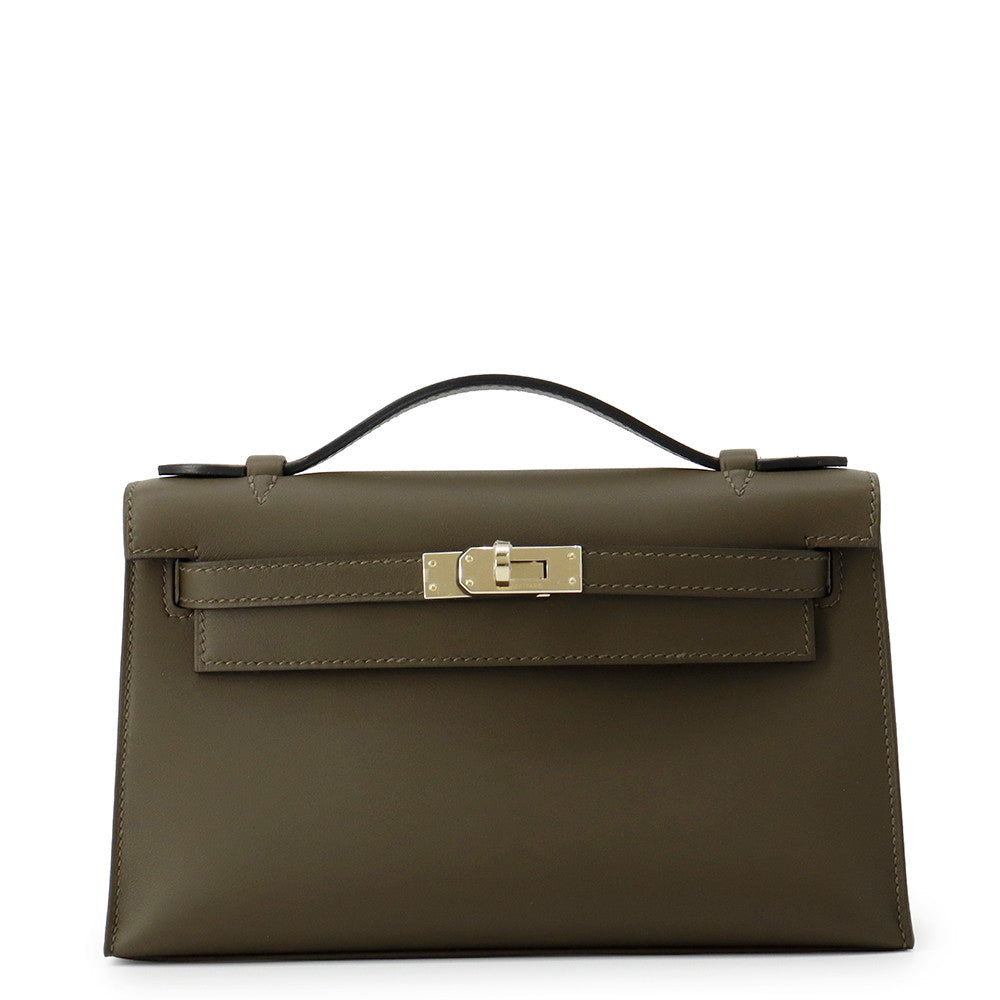 HERMES PochetteKelly Vertroden Swift Leather