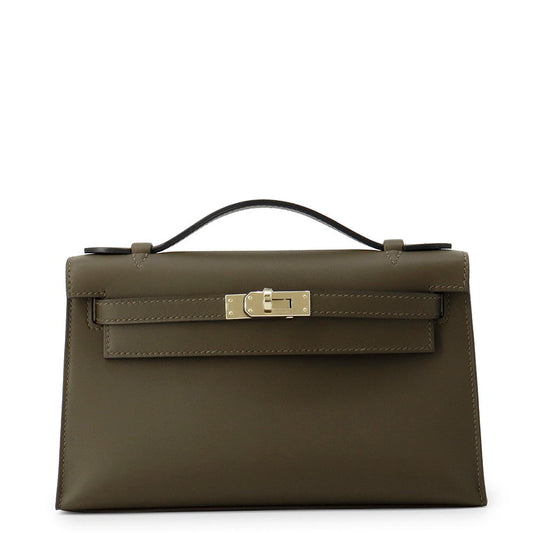 HERMES PochetteKelly Vertroden Swift Leather