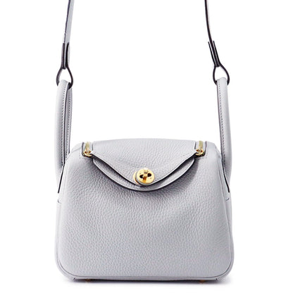 HERMES Lindy Blue Gacier Taurillon Clemence Size Mini