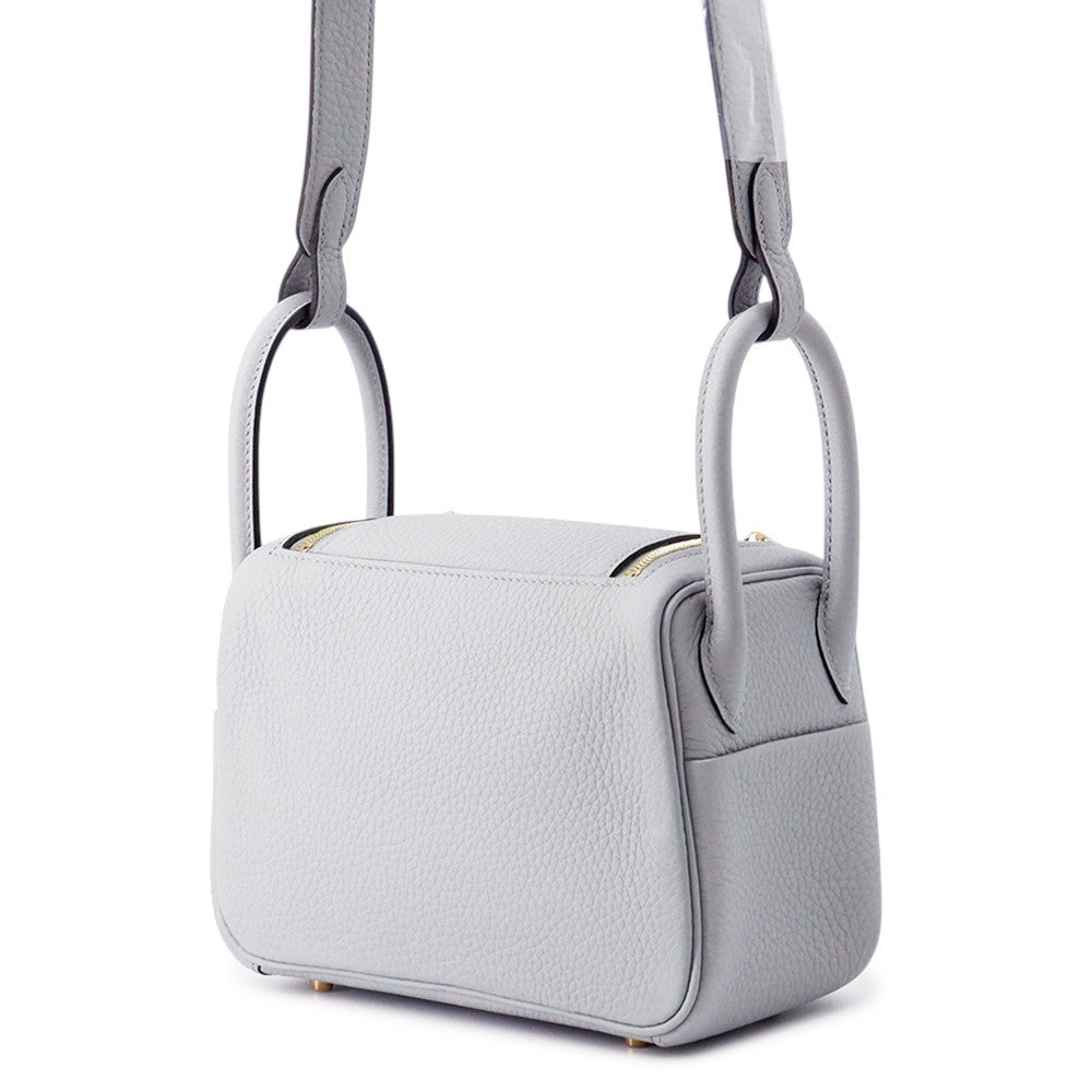 HERMES Lindy Blue Gacier Taurillon Clemence Size Mini