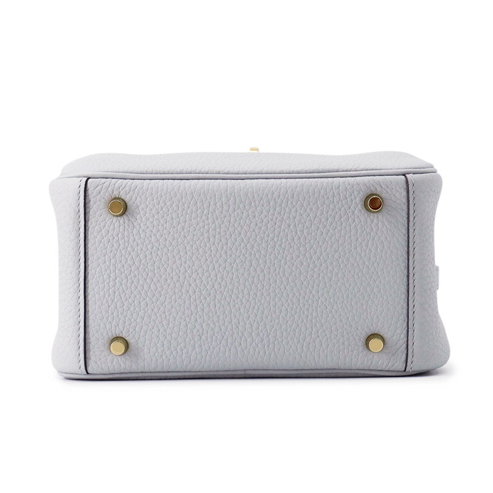 HERMES Lindy Blue Gacier Taurillon Clemence Size Mini