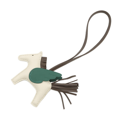 HERMES Rodeo Pegasus Craie/Chocolat/Vert Moyen Lambskin Size PM